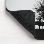 朝の霧のあるシカのイメージ マウスパッド (コーナー)