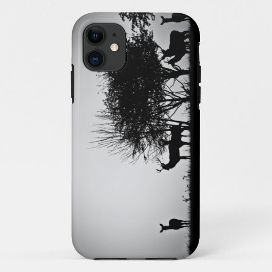 朝の霧のあるシカのイメージ Case-Mate iPhoneケース (裏面)
