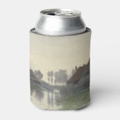 朝の霧の中で水の上に家々をクール 缶クーラー (缶正面)