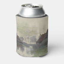 朝の霧の中で水の上に家々をクール