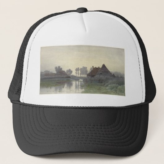 朝の霧の中で水の上に家を沸かす キャップ (正面)