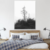 朝の霧の中の孤独な木 キャンバスプリント (インサイチュ (寝室))