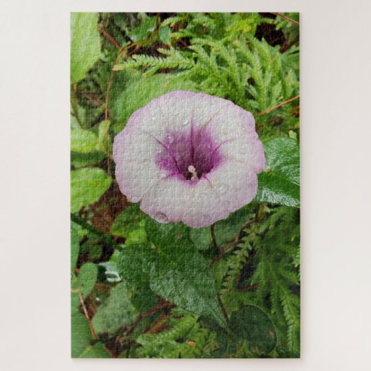 朝の静寂: 優しい露に濡れたピンクの花びら ジグソーパズル (縦)