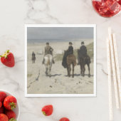 朝の馬に乗るビーチ（Anton Mauve著） スタンダードランチョンナプキン (インサイチュ)