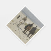 朝の馬に乗るビーチ（Anton Mauve著） スタンダードランチョンナプキン (角)