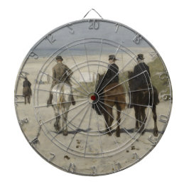 朝の馬に乗るビーチ（Anton Mauve著） ダーツボード