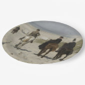 朝の馬に乗るビーチ（Anton Mauve著） ペーパープレート (アングル)
