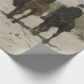 朝の馬に乗るビーチ（Anton Mauve著） ラッピングペーパー (角)