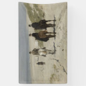 朝の馬に乗るビーチ（Anton Mauve著） 横断幕 (縦)