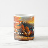 朝の鳥の雄鶏アート コーヒーマグカップ (中央)