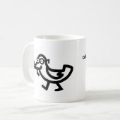 朝の鳥は虫を捕まえる コーヒーマグカップ (正面左)