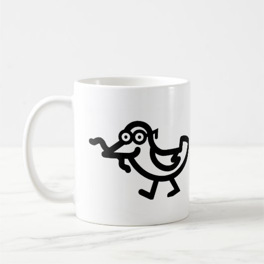 朝の鳥は虫を捕まえる コーヒーマグカップ (左)