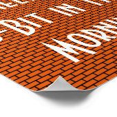 朝の8ビットの香りが大好き、オレンジ ポスター (角)