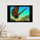 朝の（昆虫）オオカバマダラ、モナーク ポスター (キッチン)