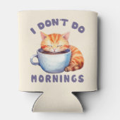 朝はしないし、コーヒーと一緒にかわいいオレンジ猫 缶クーラー (裏面)