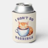 朝はしないし、コーヒーと一緒にかわいいオレンジ猫 缶クーラー (缶裏面)