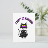 「朝はやらない」猫の贈り物 ポストカード (スタンド正面)