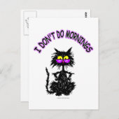 「朝はやらない」猫の贈り物 ポストカード (正面/裏面)