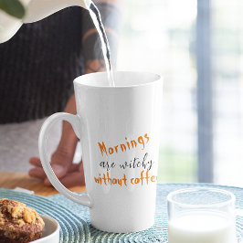 朝はウィッチーな白いハロウィン カフェラテマグ