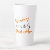 朝はウィッチーな白いハロウィン カフェラテマグ (正面)