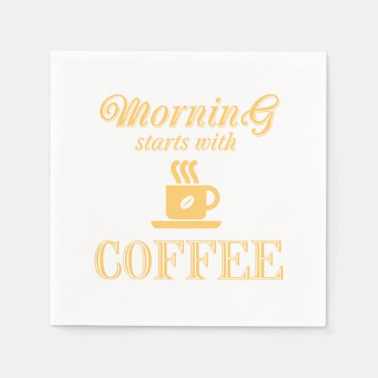 朝はコーヒーから始まる スタンダードカクテルナプキン (正面)