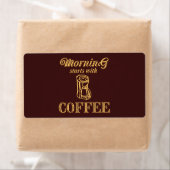 朝はコーヒーから始まる ラベル (インサイチュ)