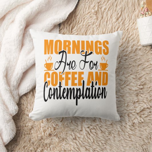 朝はコーヒーと内省のためだ クッション (ブランケット)