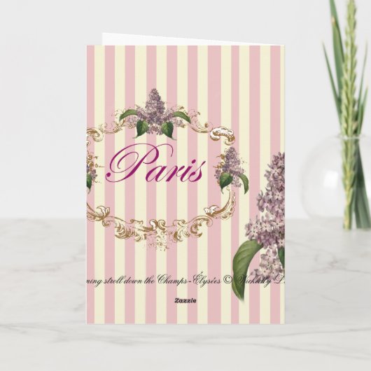 朝はシャンゼリゼを散歩感謝していする サンキューカード (裏面)