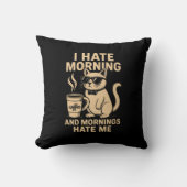 朝は大嫌いで朝は大嫌いだ クッション (正面)