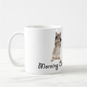 朝は子ネコを抱きしめます コーヒーマグカップ (左)