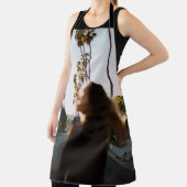 朝は屋外の近くに立つ女性 エプロン (インサイチュ)