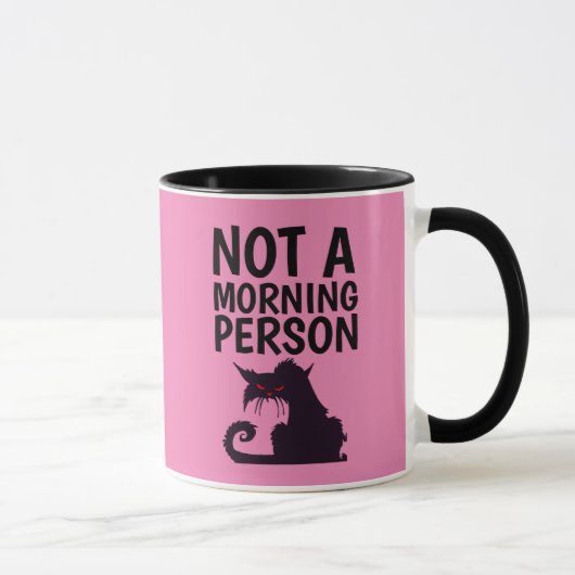 朝は得意じゃない猫の面白いコーヒーマグ マグカップ (右)
