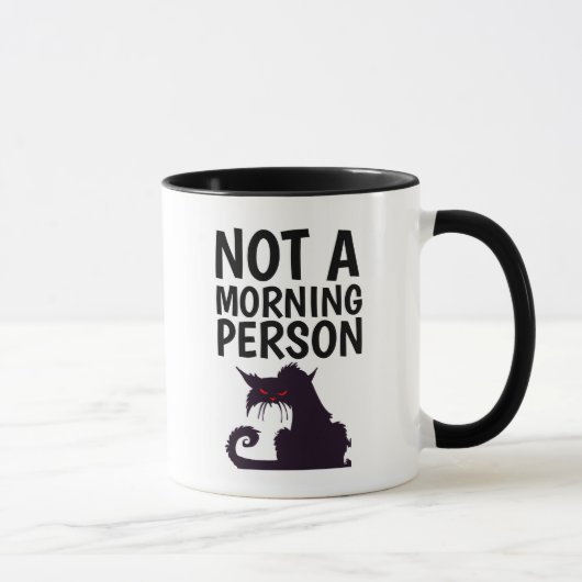 朝は得意じゃない猫 面白いコーヒーマグ マグカップ (右)