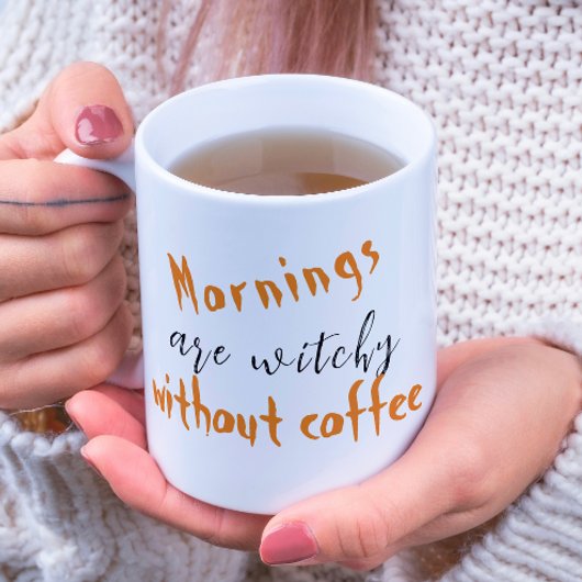 朝は白いハロウィーンコーヒーマグ コーヒーマグカップ