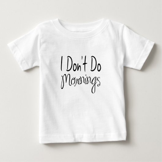 朝は苦手だぜ キッズユニセックスTシャツ ベビーTシャツ (正面)