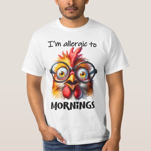 朝は苦手です！ Tシャツ (正面)