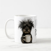 朝は苦手な面白い犬とカフェイン コーヒーマグカップ (左)