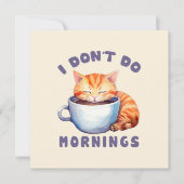 朝は苦手 - かわいいオレンジ色の猫とコーヒー (正面)