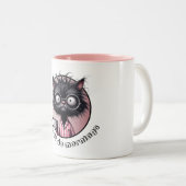 朝は苦手 黒猫 ツートーンマグカップ (正面右)