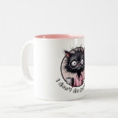 朝は苦手 黒猫 ツートーンマグカップ (正面左)