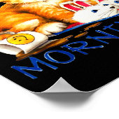 朝は苦手、Tシャツ、猫、コーヒーカップ ポスター (角)