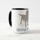 "朝は荒い!" 犬のコーヒー マグカップ (正面左)