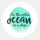 朝やる気を起こさせると感動的引用文 ラウンドシール (正面)