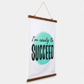 朝やる気を起こさせると感動的引用文 吊り下げ型タペストリー (傾斜あり)