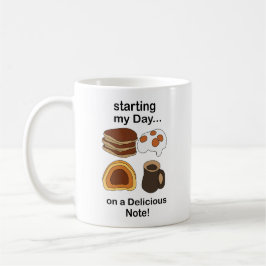 朝を美味しいメモでスタート コーヒーマグカップ