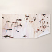 朝ビーチの人 バスタオル (バスタオル)