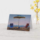 朝ビーチグリーティングカード カード (黄色い花)