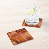 朝ライトの石のHoodoos スクエアペーパーコースター (インサイチュ)