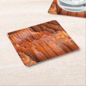 朝ライトの石のHoodoos スクエアペーパーコースター (アングル)