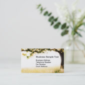 朝ライトの長い草そして木 名刺 (スタンド正面)